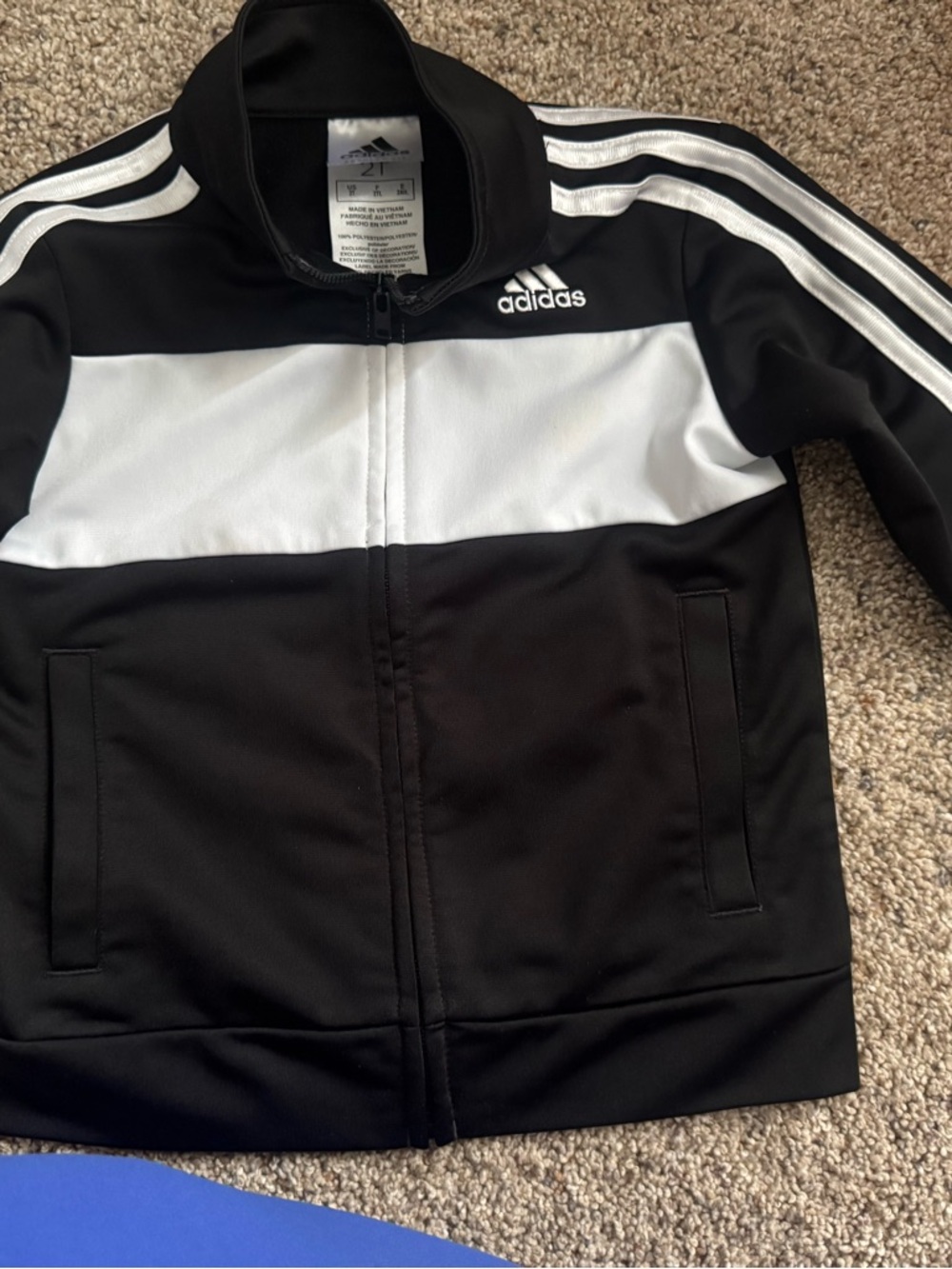 adidas Black and White Kids Track Jacket